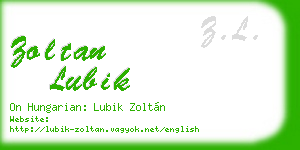 zoltan lubik business card