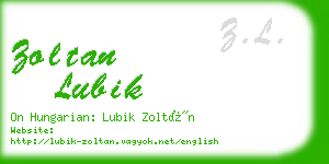 zoltan lubik business card